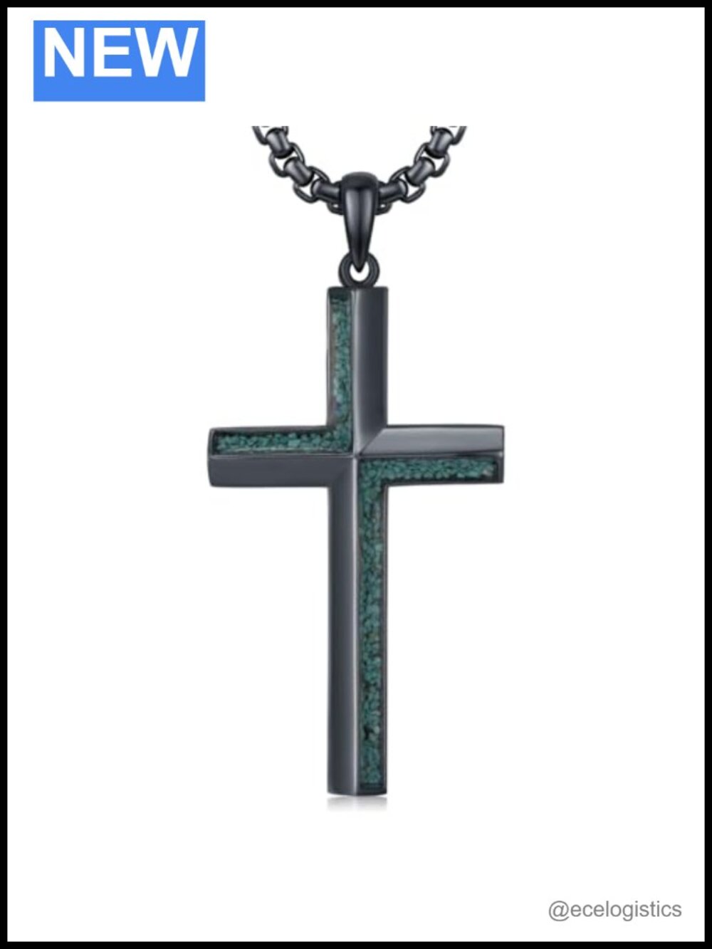 Cross Necklace 925 Sterling Silver Turquoise Pendant